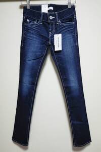 24インチ マウジー デニム NYLON fit ストレート スリム ストレッチ ブルー 濃紺 MOUSSY ナイロン DENIM stretch 未着用