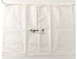 アニエス・ベー「agnes b.」バッグ保存袋 (4489) 正規品 付属品 内袋 布袋 巾着袋 69×51cm 大きめ 特大サイズ 不織布製 ホワイト