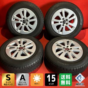 【送料無料】中古 トヨタ 50系 プリウス純正 195/65R15 15x6.5+40 100-5H タイヤ＆ホイール４本SET【46681704】