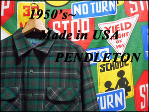 ★好配色のチェックが◎な1枚★Made in USA製アメリカ製PENDLETONペンドルトンビンテージウールシャツシャドーチェックオンブレー50s50年代