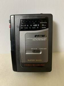 パーツ 部品取り用/AIWA HS-JS350アイワ ステレオラジオカセットレコーダー/動作不動/欠損欠品/ボタン不良/金属経年液漏れ錆黴等/ジャンク