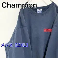 YAN37【US輸入】Champion　スウェット【2XL】ネイビー　青タグ