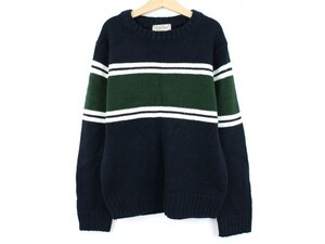 メタリックボード 長袖ニットセーター Uネック トップス 男の子用 150サイズ 黒×緑 キッズ 子供服 Metallia Board