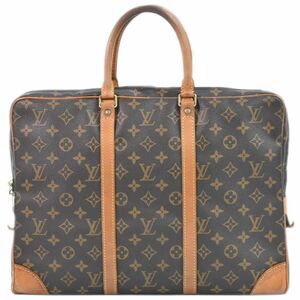 本物 ルイヴィトン LOUIS VUITTON LV ポルトドキュマン ヴォワヤージュ モノグラム ビジネスバッグ ハンドバッグ ブラウン M53361