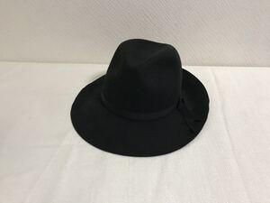 美品本物JTC× インフィールダーデザインウール中折れハット帽子黒ブラックメンズレディーススーツビジネス日本製58cmテンガロンウエスタン