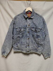 希少　MADE IN USA　リーバイス　Levis　ケミカルウォッシュ　ヴィンテージデニムジャケット　Mジージャン　ブランケット　70417-0819　USA