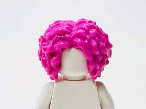 【新品未使用】レゴ　LEGO　ミニフィグ　ヘアー　ヘア　ボンバーヘッド　癖毛　ウェーブ　ダークピンク