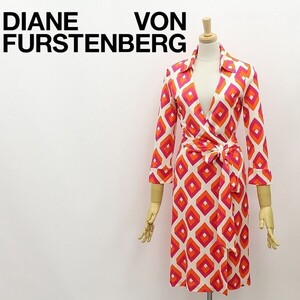 ◆DIANE von FURSTENBERG vintage ダイアンフォン ファステンバーグ JUSTIN シルクジャージー 総柄 ラップ ワンピース 4