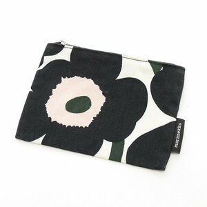 ◇499375 marimekko マリメッコ ウニッコ キャンバスポーチ フラット ポーチ レディース ブラック ホワイト他