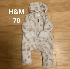 H&M ベビー フリースロンパース 動物柄　防寒着　バンビ　70