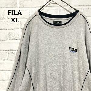 FILA フィラ スウェット トレーナー メンズ XL グレー 大きいサイズ 薄手