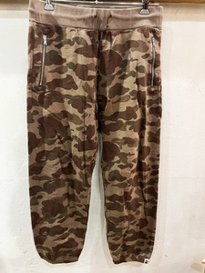 3033★A Bathing Ape/アベイシングエイプ ベイプ camo sweat pant カモフラスウェットパンツ ブラウンカーキ メンズ XLサイズ ★