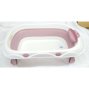 新品・未使用品 ベビーバス ピンク 折りたたみ式 お風呂 E-036