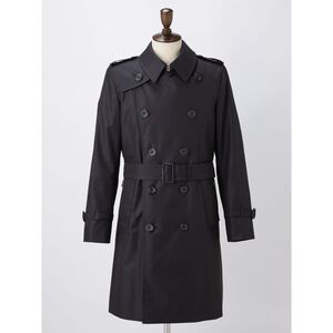 未使用 AQUASCUTUM PRINCEGATE トレンチコート ブラック 42 英国製 アクアスキュータム