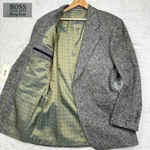 【タグ付新品未使用!!!Lサイズ相当!!!】HUGO BOSS ヒューゴボス Easy line テーラードジャケット ネップ生地 グレー メンズ 2B