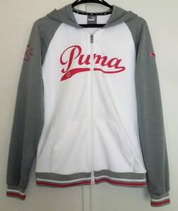 PUMA　プーマ レディース スウェットパーカー 923553 　白/グレー系　L