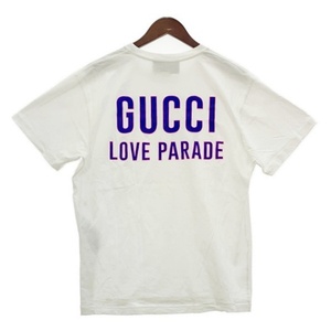 GUCCI 22SS LOVE PARADE バックロゴ　プリント Tシャツ 半袖 カットソー 548334 XJEQF イタリア製 Sサイズ グッチ トップス DM11862■