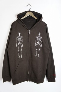 正規 21AW TENBOX テンボックス SCULL ZIP HOODIE ジップ スカル パーカー フーディー スウェット シャツ 濃茶 L 本物 508N