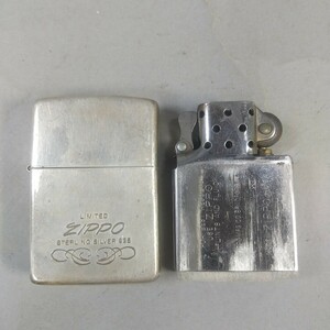 249同梱NG ZIPPO 1995 LIMITED STERLING SILVER 925 彫刻 ジッポーライター スターリングシルバー オイルライター コレクション 火花OK現状