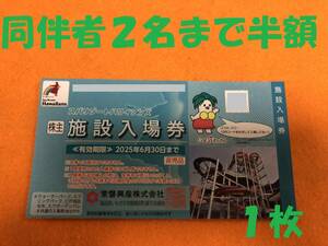 ■数量５★スパリゾートハワイアンズ★施設入場券１枚★日帰りの場合同伴者2名様まで現地で半額で追加購入可能★常磐興産株主優待券