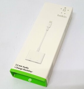 《現状品》ベルキン Belkin 3.5mm Audio Charge RockStar 二股ケーブル イヤホン iPhone 変換ケーブル Apple《家電・60・福山店》K306