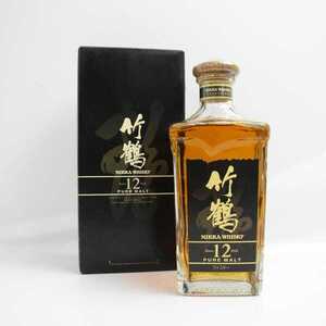 1円~NIKKA（ニッカ）竹鶴 12年 ピュアモルト 角瓶 40％ 660ml ※箱汚れ・オリ有り X25A160057