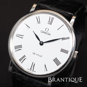 1～円【手巻き 薄型ケース ローマンインデックス】OMEGA オメガ De Ville デビル SS/レザー SWISS MADE メンズ 腕時計「25461」