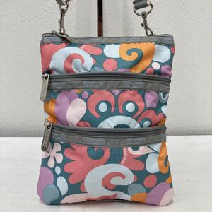 □43−1539 美品 LeSportsac レスポートサック レディース ショルダーバッグ 斜めがけバッグ ポーチ ポシェット 小さめ ミニ 花柄 軽量