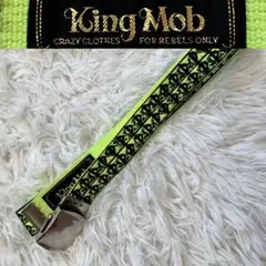 状態良king mobキングモブガチャベルトピラミッドスタッズネオンイエロー