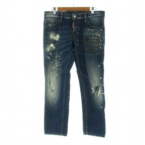 ディースクエアード DSQUARED2 SLIM JEAN デニム パンツ ジーンズ ボタンフライ ダメージ加工 48 M 青 ブルー S74LA0788 ■GY18 /MQ メンズ