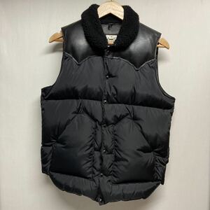 【Rocky Mountain Featherbed ロッキーマウンテンフェザーベッド】450-512-02 Christy Vest ダウンベスト レザー切替 ブラック 2408oki M