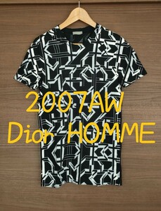 2007AW Dior hommeジオメトリック柄Ｔシャツ／ディオールオムエディスリマン幾何学柄