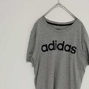 アディダス　ネオ adidas　neo／Tシャツ　半袖　Mサイズ　ビッグロゴ グレー　灰色