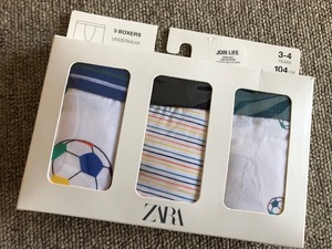 ★新品ZARAザラサッカー柄ボクサートランクス3枚セット104★白