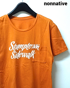 0【nonnative Pocket Tee NN-T2201 Stumptown Sidewalk Orange ノンネイティブ ポケット Tシャツ オレンジ】