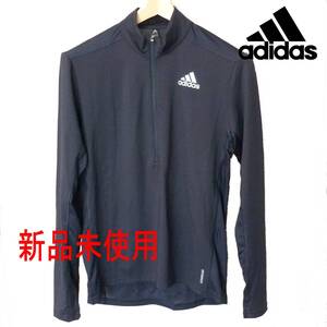 新品送料無料XL(O)★adidas アディダス オウン ザ ラン 1/2ジップ 長袖Tシャツ /ネイビー/エアロレディー/軽量