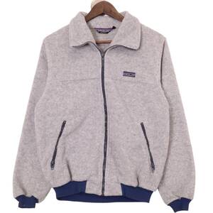 80年代 USA製 patagonia パタゴニア デカタグ フリースジャケット アウトドア グレー (メンズ S相当) 中古 古着 A0844