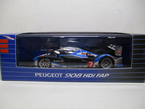 ★超稀少★PEUGEOT プジョー 純正　９０８ＨＤi　FAP ２００9年 ★ミニカー★Sparkmodel社製★青白黒★新品・未使用品★１／４３★