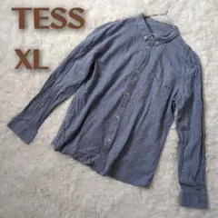 【TESS】ティーエスエス(XL)爽やかライトブルーカジュアル長袖シャツ