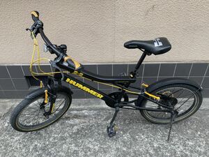 ★引き取り限定★現状品 HUMMER ハマー ミニサイクル 自転車 20×2.25 イエロー×ブラック アウトドア キャンプ おしゃれ★