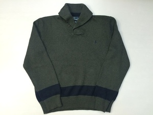 Polo by Ralph Lauren ラルフローレン ショールカラーニット グレー(XL)