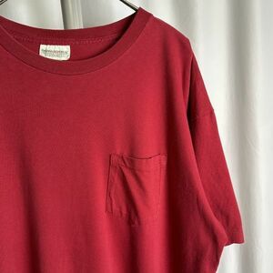 90s USA製 BANANA REPUBLIC ポケット Tシャツ XL レッド ボックス シングルステッチ 無地 バナリパ ポケT 80s 00s オールド ビンテージ