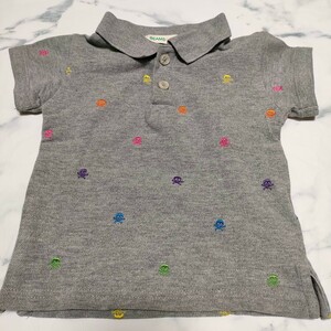 ビームス BEAMS mini ポロシャツ 半袖 Tシャツ 90 子供服 キッズ 男の子 女の子 中古 グレー