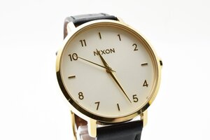 稼働品 ニクソン ラウンド ゴールド 18A クォーツ メンズ 腕時計 NIXON