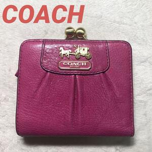 コーチ　折り財布　レザー　ピンク　 COACH　小物