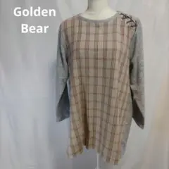 Golden Bear グレー チェック柄 長袖カットソー チュニック