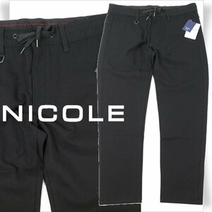 新品1円～★ニコル セレクション NICOLE selection メンズ ストレッチ イージーパンツ サイドラインパンツ 50 LL 黒 ブラック ◆4779◆