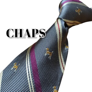 ★CHAPS★　チャップス　グレー系　ストライプ　犬柄　日本製