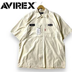 【XL】新品 定価1.1万 アヴィレックス 半袖 ワークシャツ AVIREX T/C生地使用 刺繍ワッペン シャツジャケット 3123009 春夏 ◆R781a