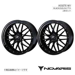 NOVARIS/ASSETE M1 シビック FL1 純正タイヤ(235/35-19) ホイール2本セット【19×8.0J 5-114.3 INSET45 BLACK/GOLDピアス】0041067×2